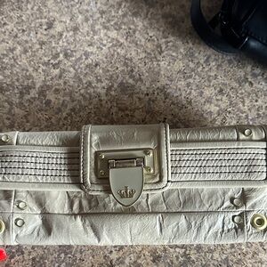 Juicy Couture Cream Wallet with Gold Hardware